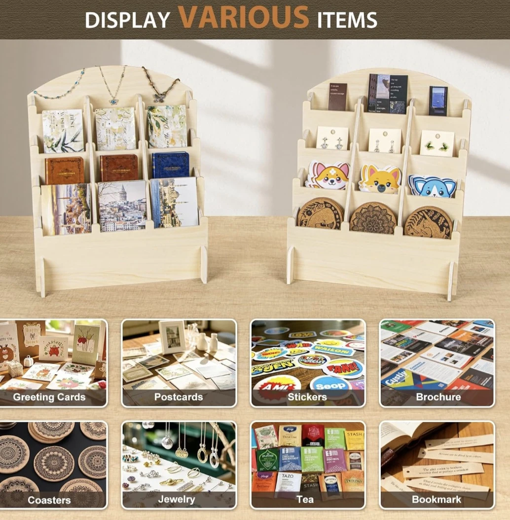 4 Tier Wooden Display Stand Beige - photo 2