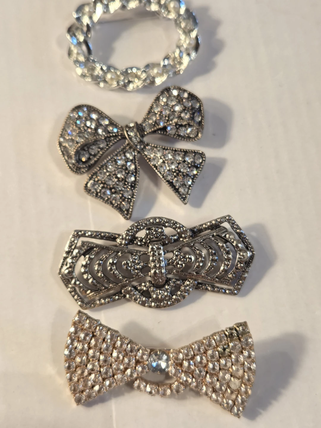 Set of 4 rhinestone brooches - photo 5