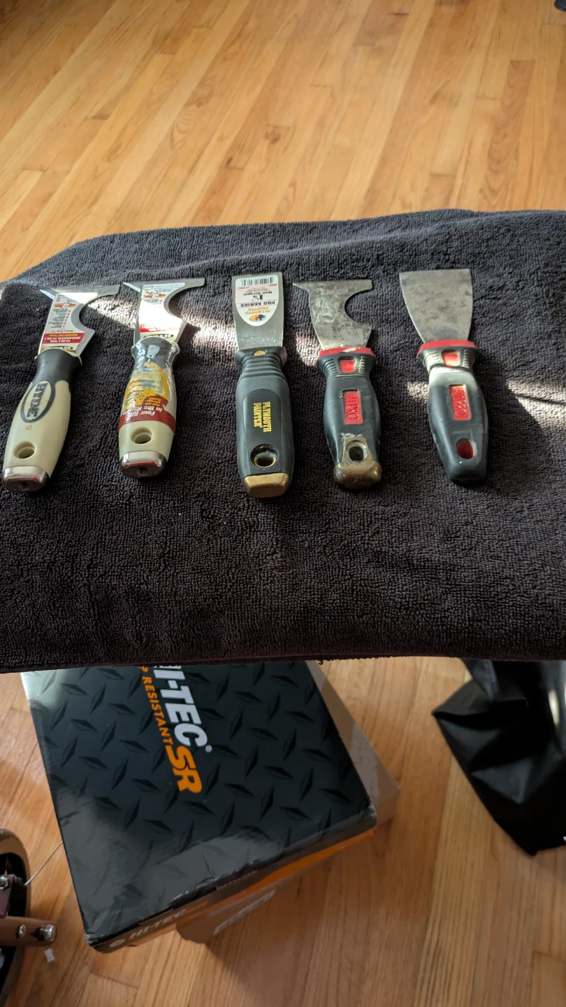 Lot of 5 Paint Scrapers and Putty Knives