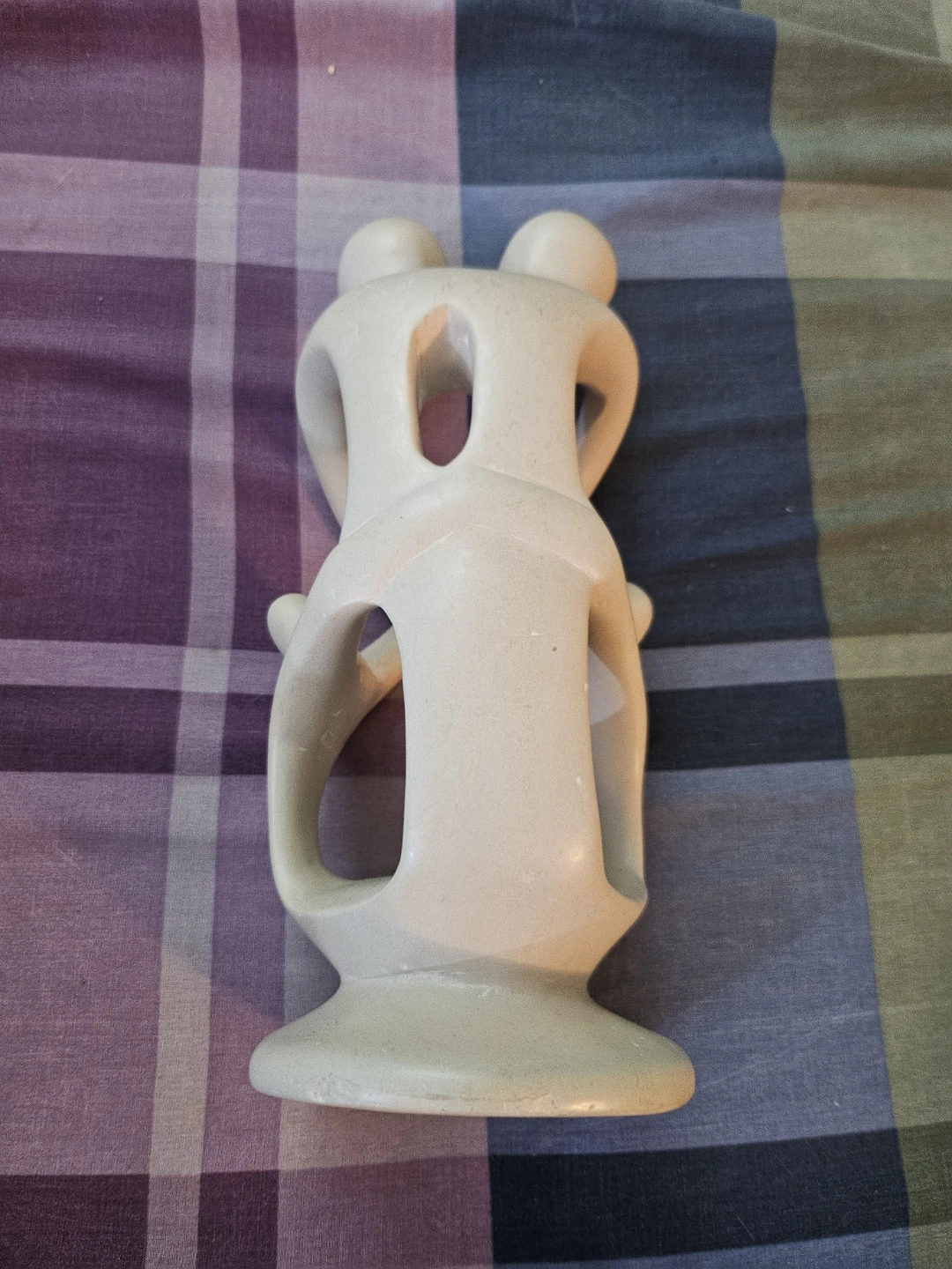 Abstract Stone Sculpture of Embracing Figures - photo 2