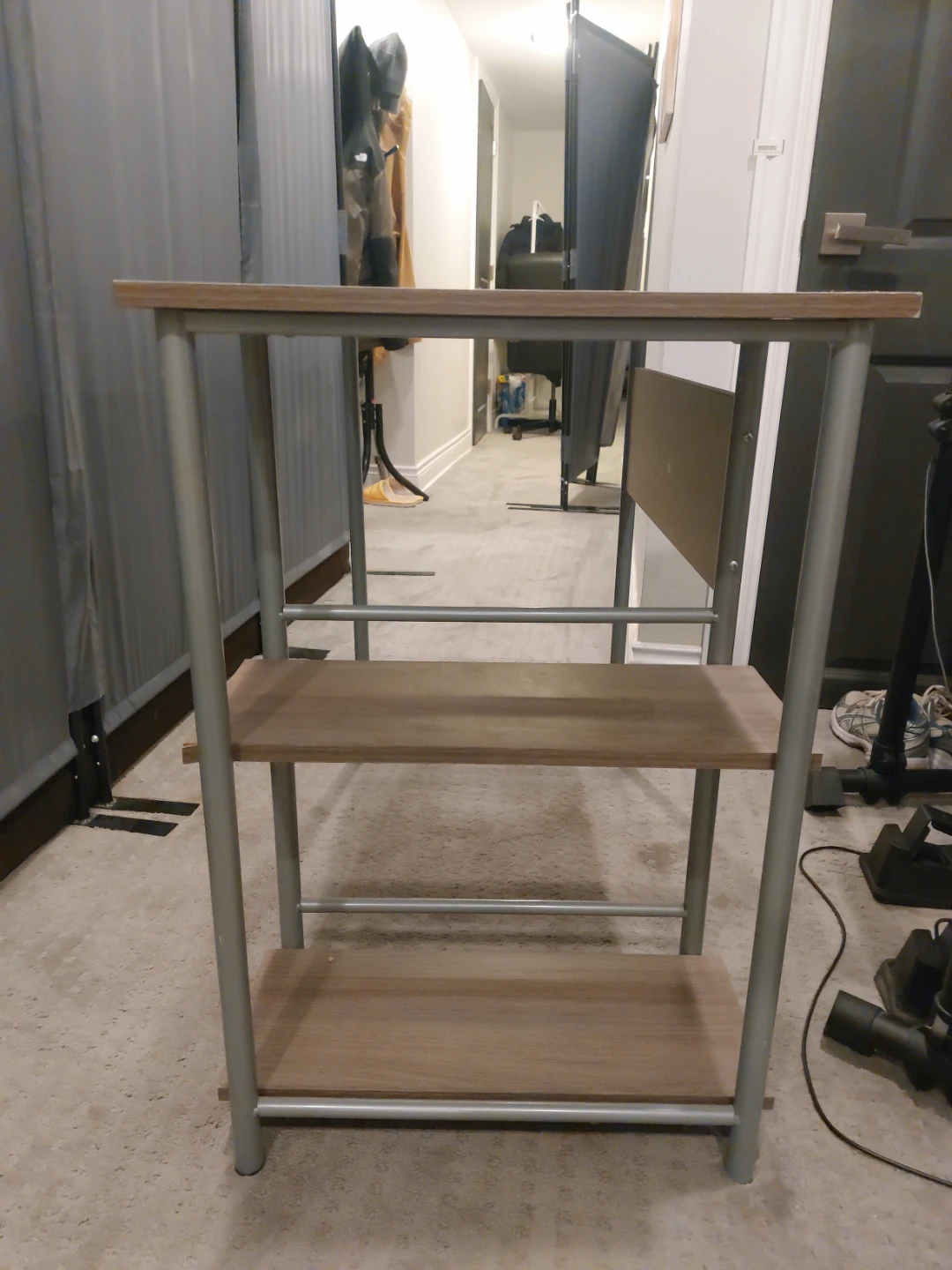 Wood Grain Desk with 2 Shelves - photo 4