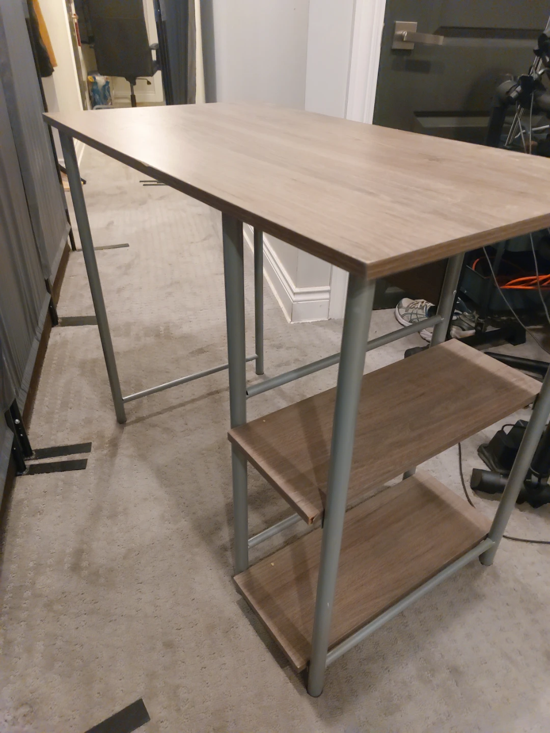 Wood Grain Desk with 2 Shelves - photo 5