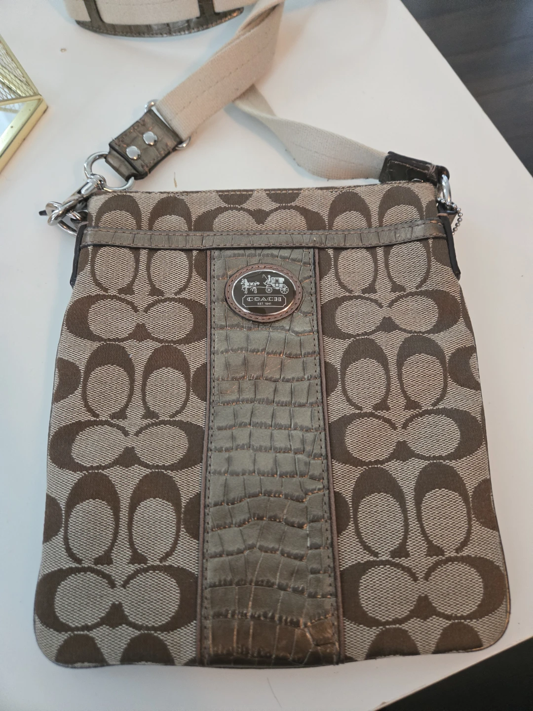 Coach Signature Monogram Crossbody Bag