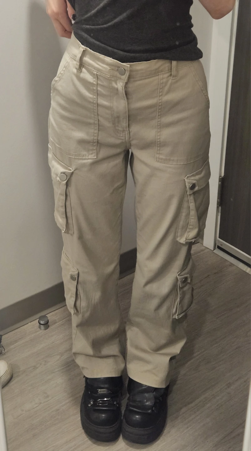 Beige Multi-Pocket Cargo Pants - photo 3