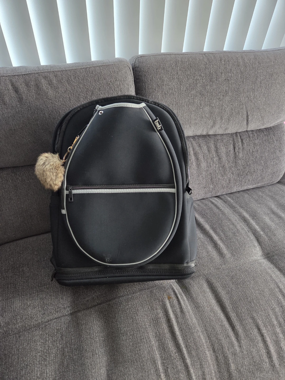 Black Backpack with Pom Pom Charm - photo 2