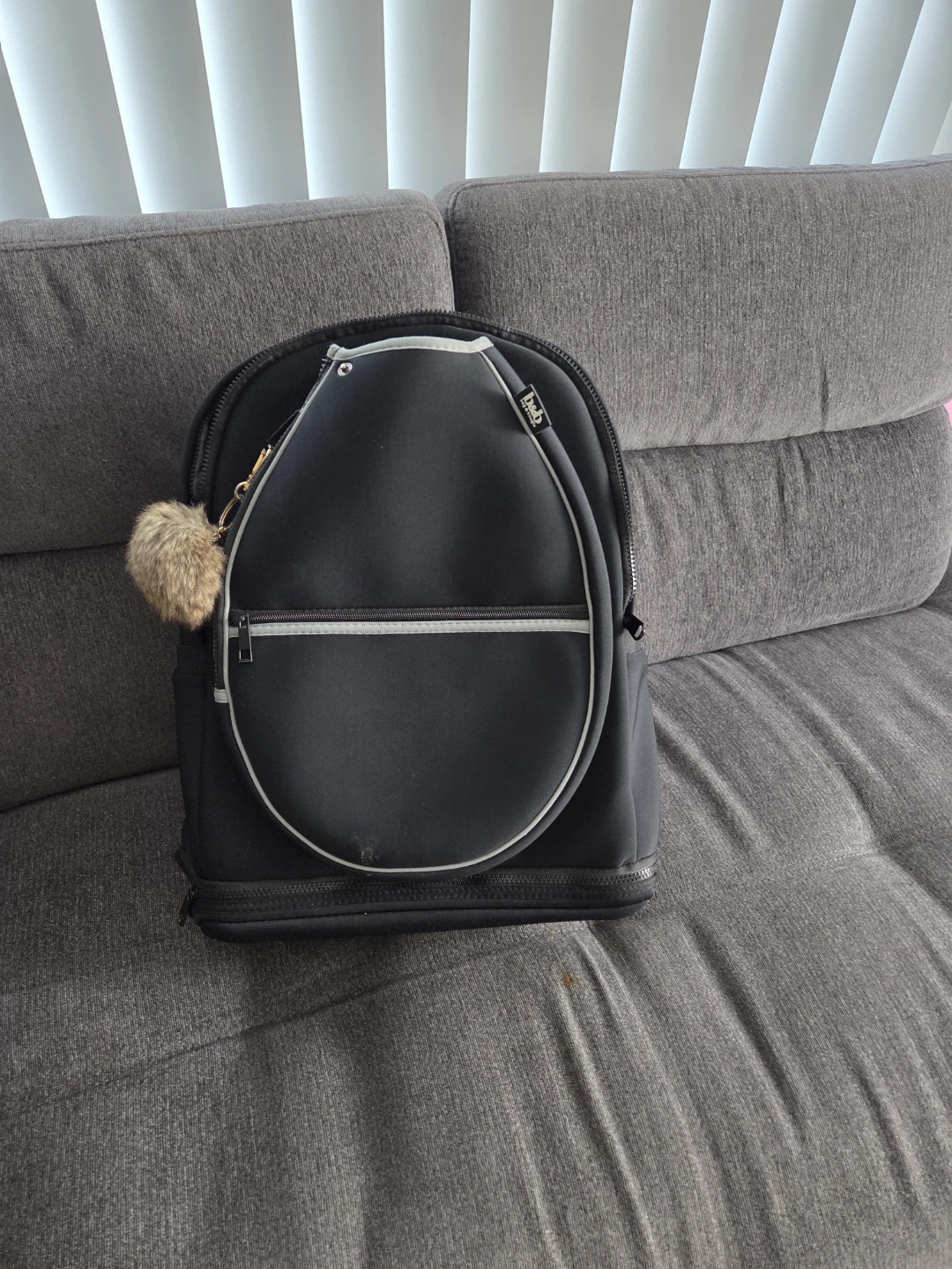 Black Backpack with Pom Pom Charm - photo 3