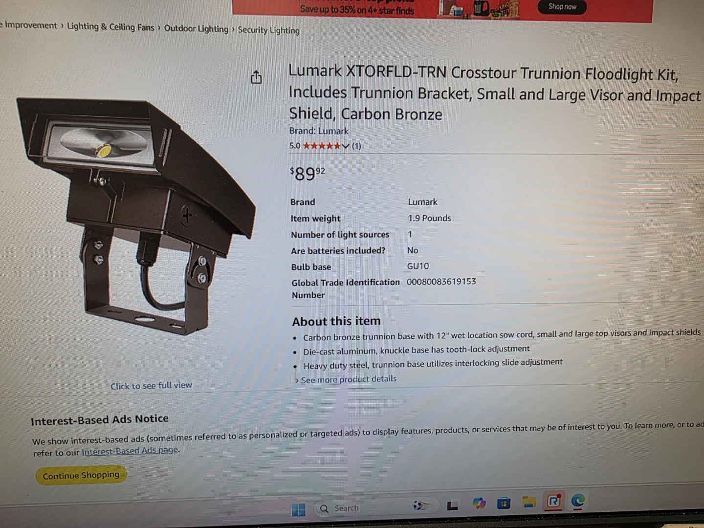 Lumark Crosstour Floodlight Kit with Trunnion Bracket - photo 5