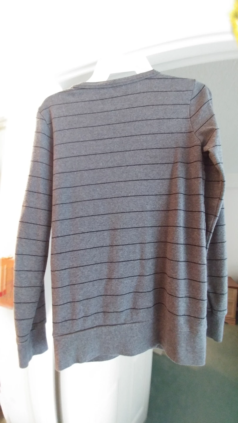 Grey Striped Button-Up Cardigan - photo 2