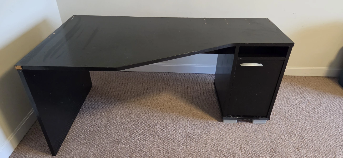 Black L-Shaped Desk