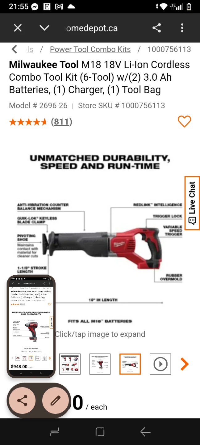 MILWAUKEE M18 6 TOOL COMBO KIT - photo 5