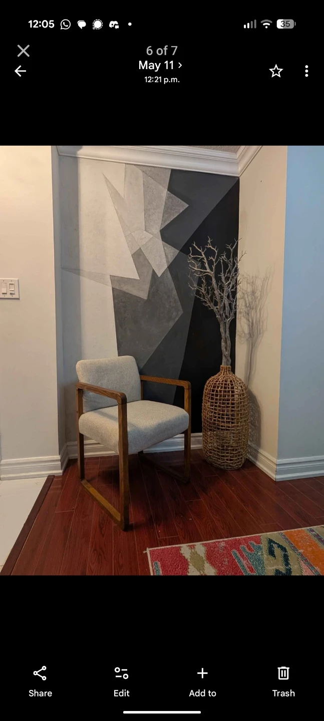 Industrial Accent Chair with Wooden Frame - photo 2
