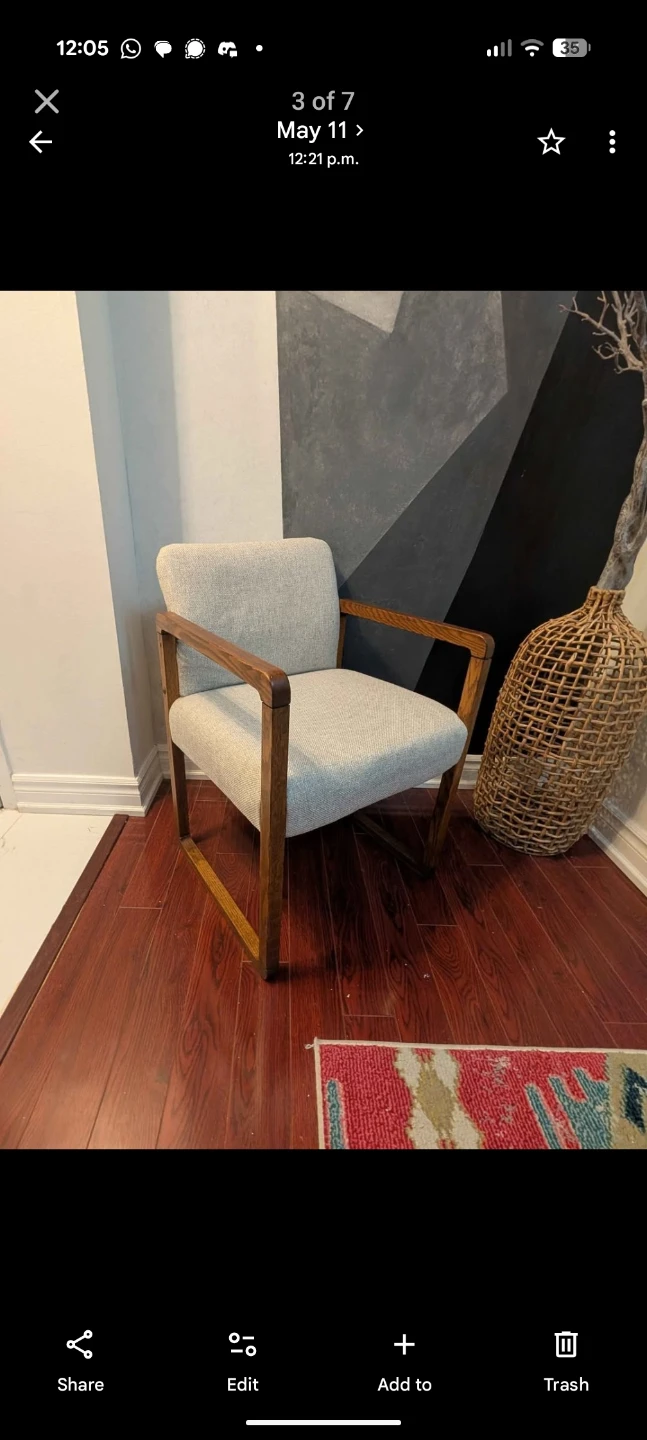 Industrial Accent Chair with Wooden Frame - photo 4