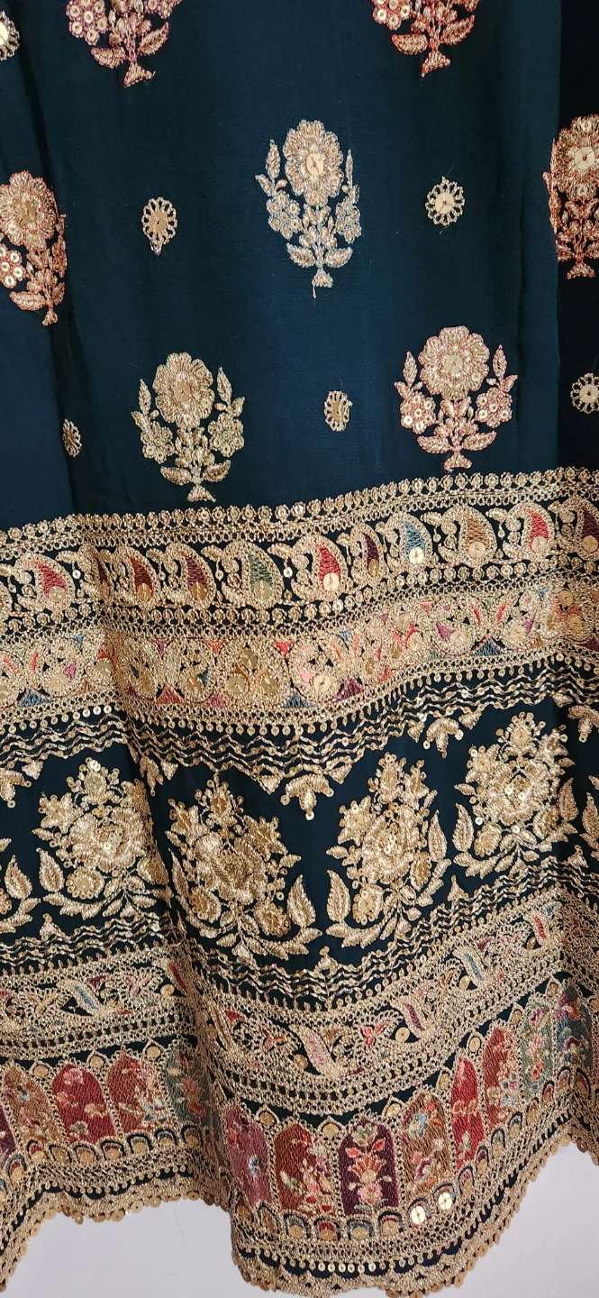 Embroidered Teal Kurti with Pink Dupatta - photo 5