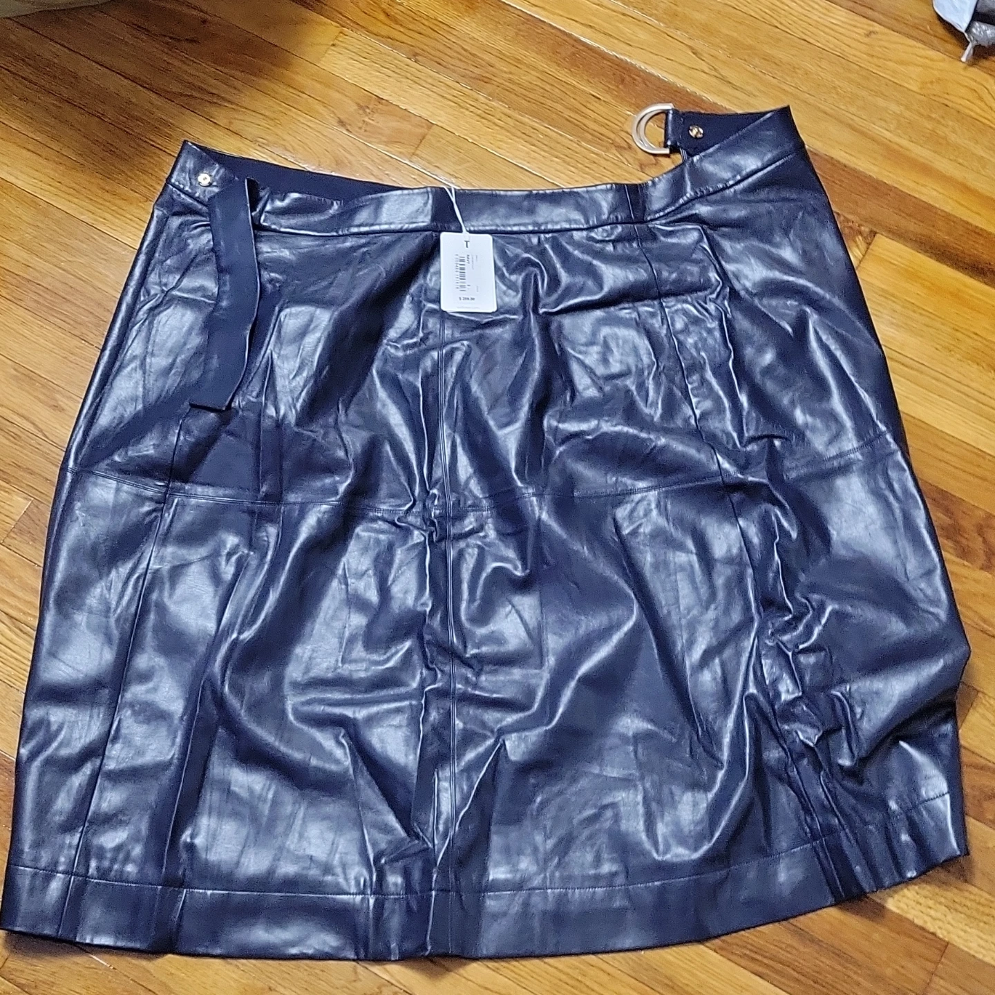 Ted Baker London Navy Faux Leather Skirt Size 3 - photo 4