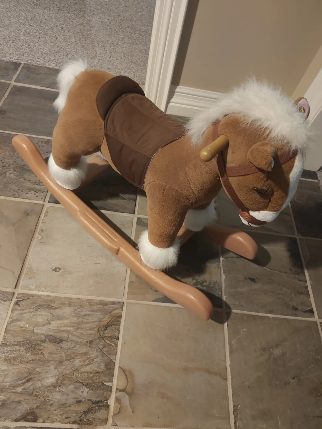 Brown Plush Rocking Horse (Kiddieland)