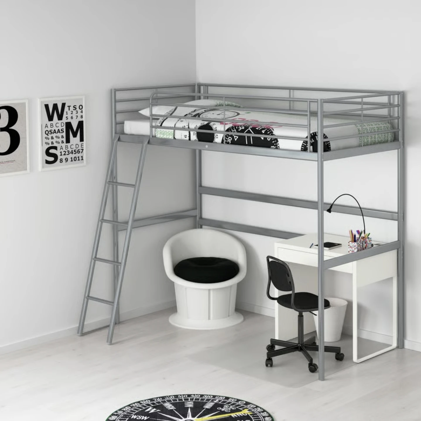 IKEA SVÄRTA Loft Bed Frame - Silver - photo 2