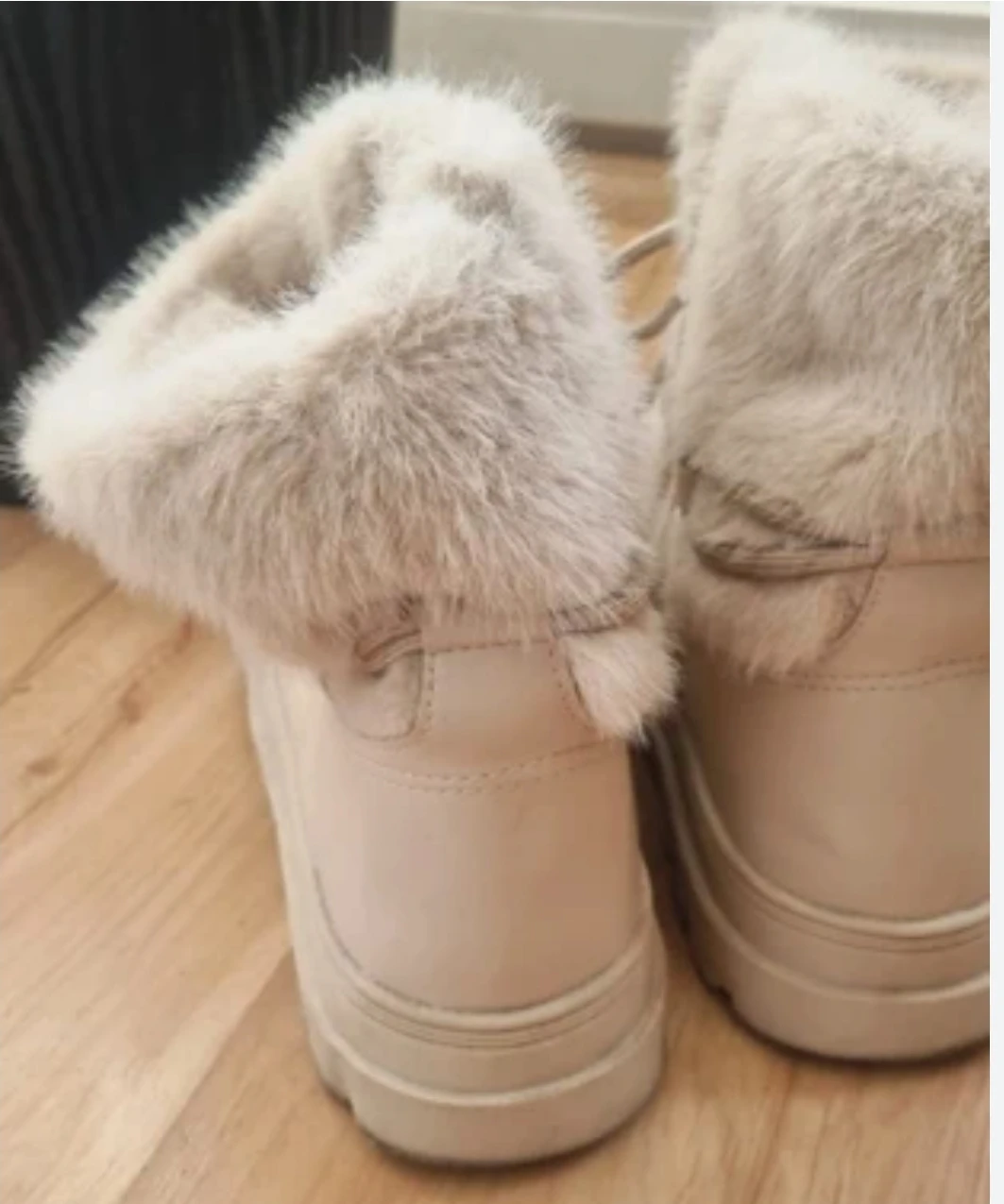 Zara -  Kids  Fuzzy Winter Boots - Cream size 3 - photo 3