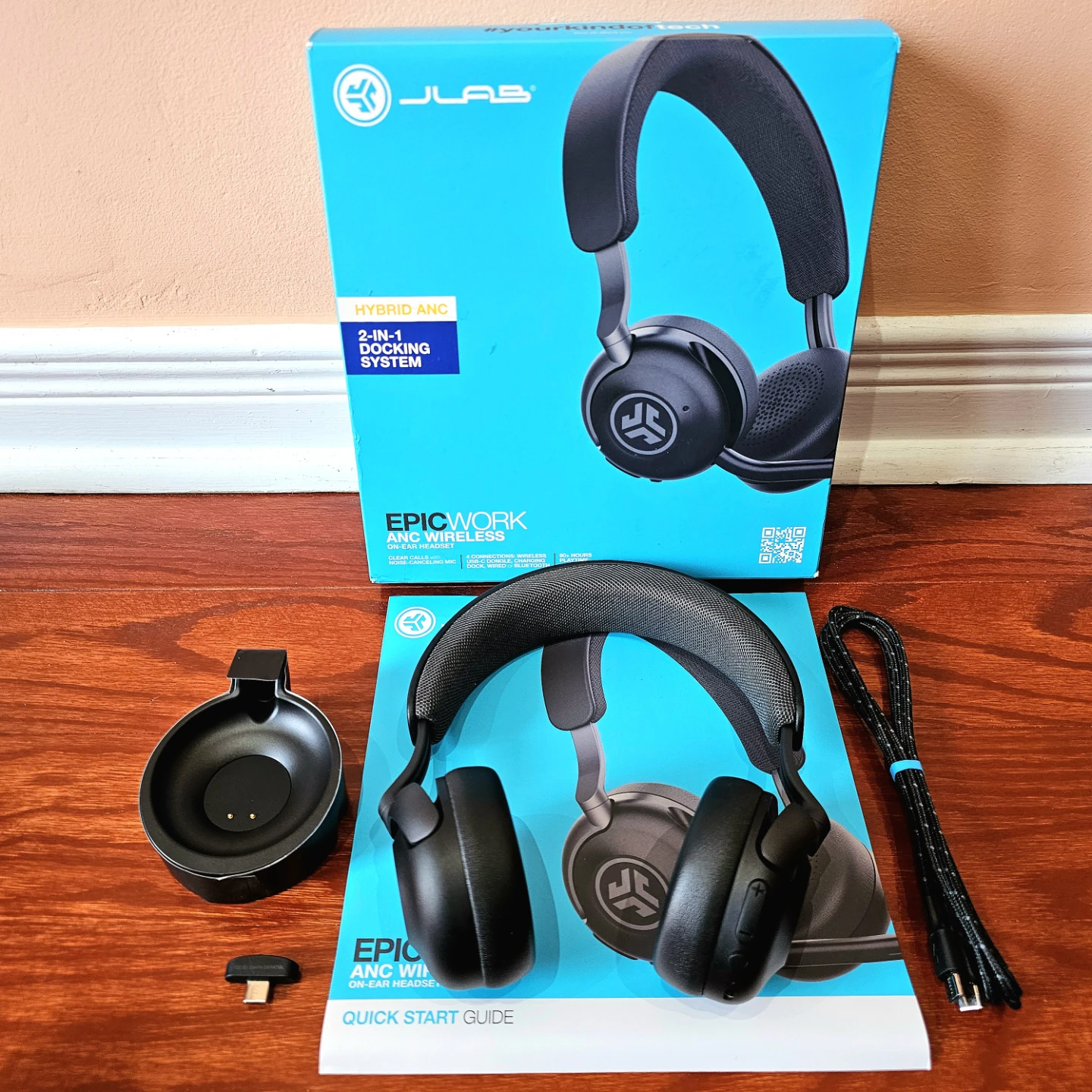 JLab Epic Work Wireless Bluetooth Headset w/ Mic, ANC & Charging