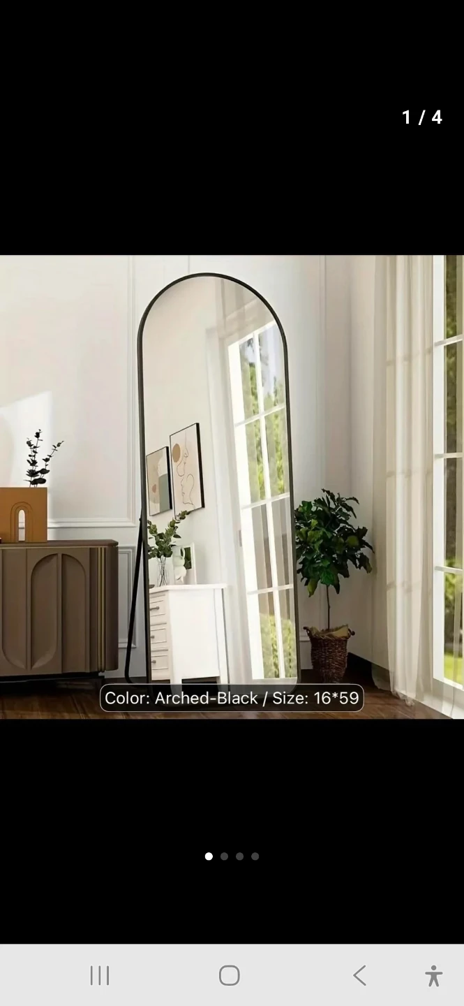 Arched Full Length Mirror - Black - 16*59