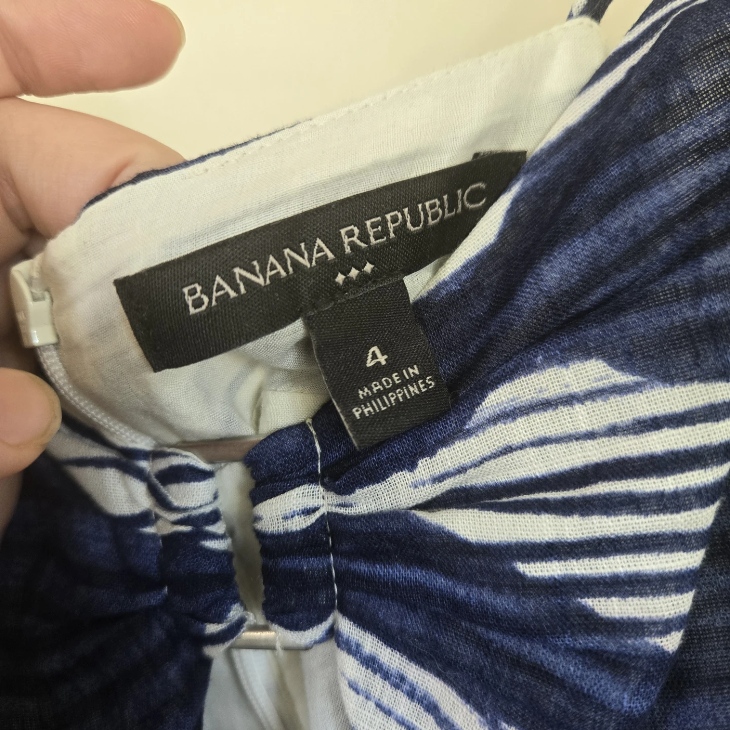 Banana Republic Blue & White Pattern Dress Size 4