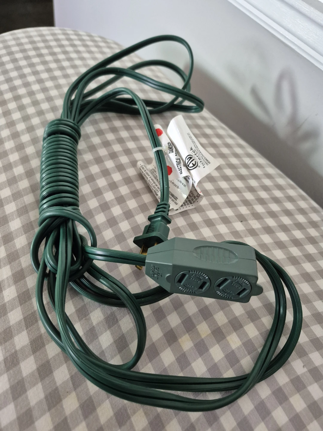 Green Extension Cord with 2 Outlets