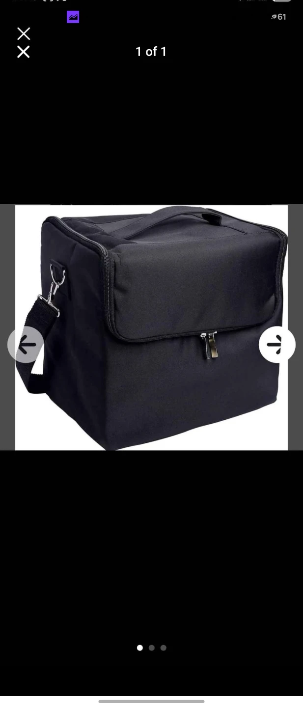 Black Makeup Train Case with Shoulder Strap
