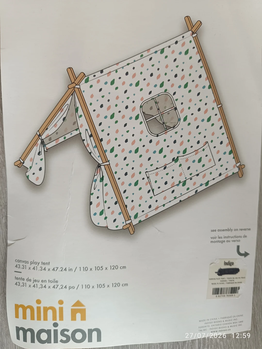 Mini Maison Canvas Play Tent