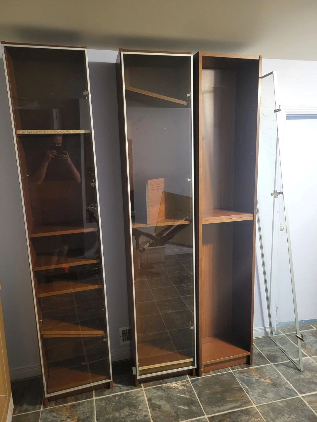 Tall Glass Door Cabinets (Set of 3)