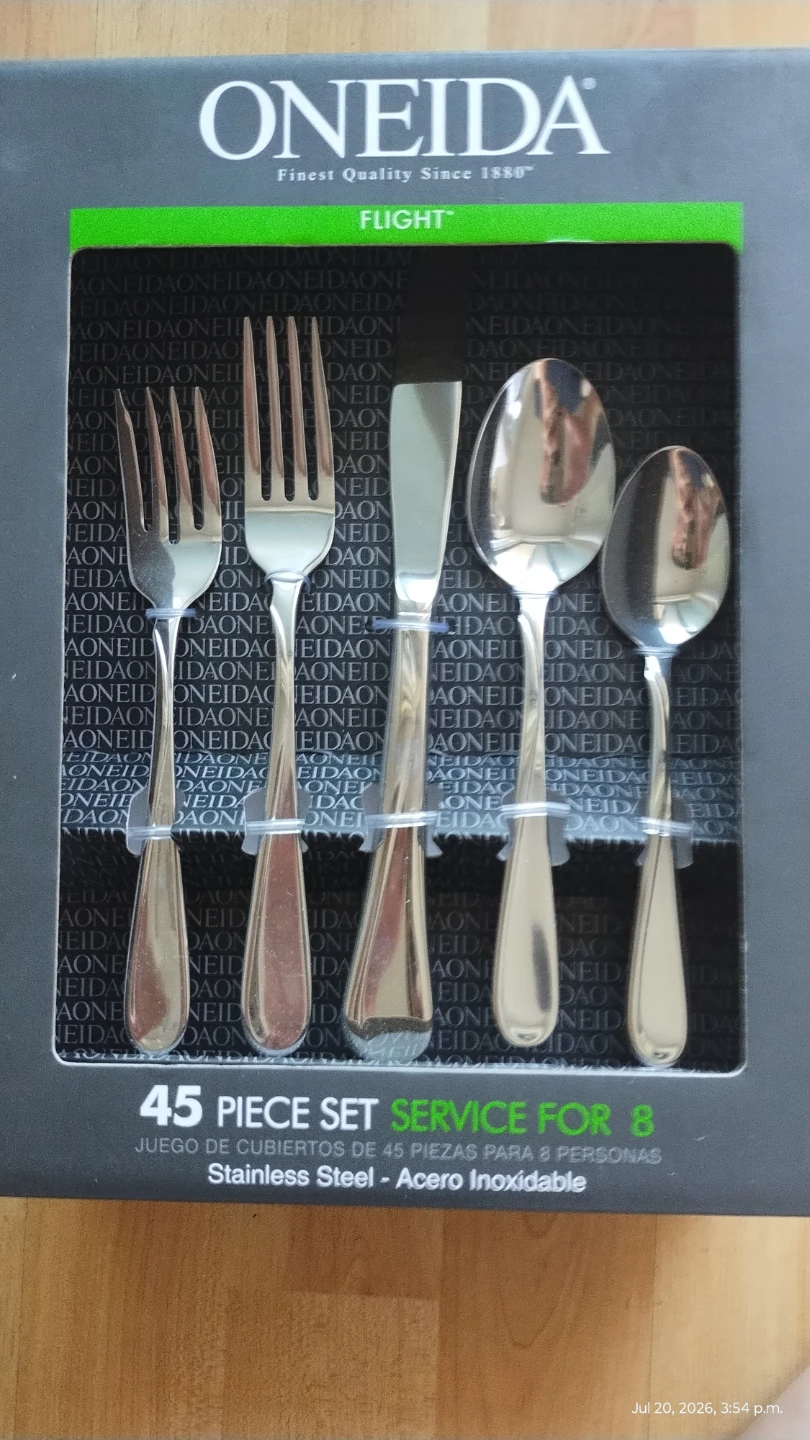 Oneida Flight 45-Piece Stainless Steel Flatware Set for 8