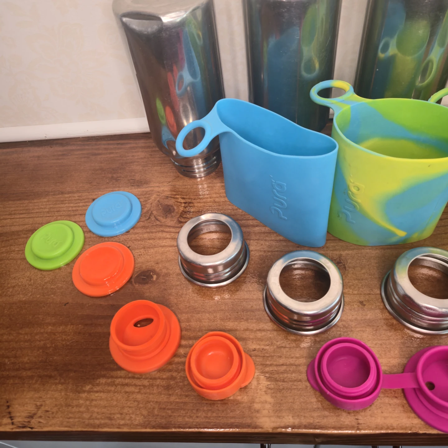 Pura Stainless Steel Water Bottles with Lids & Sleeves - photo 5