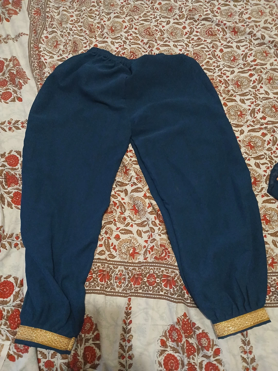 Blue Embroidered Dress with Pants - photo 2