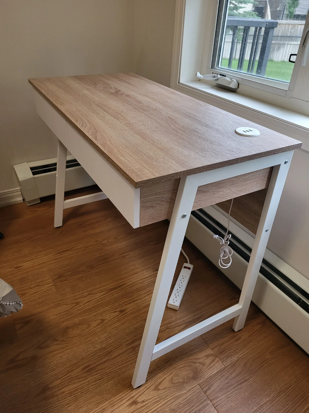 Compact Desk with Two Drawers and Built-in Grommet - photo 2