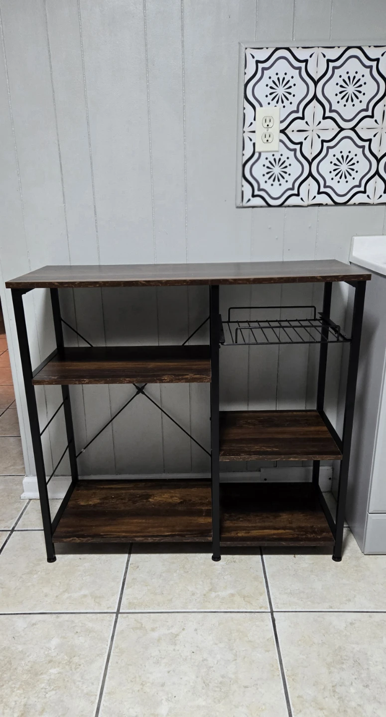 Industrial Style Baker's Rack with Shelves