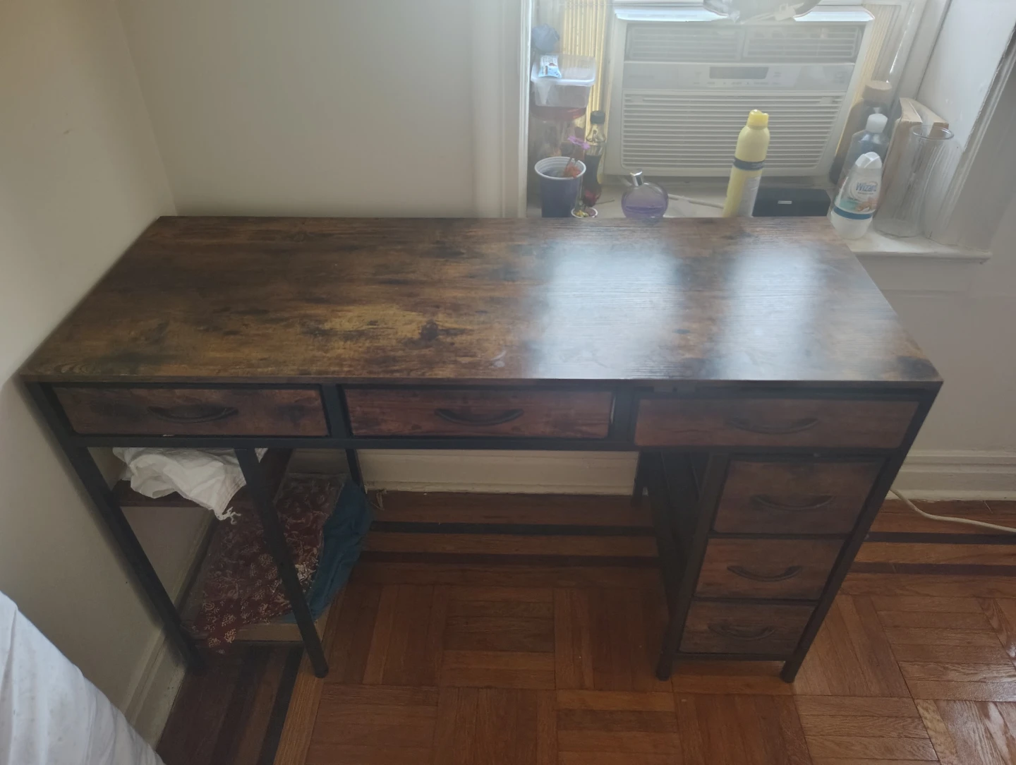 Huuger Computer Desk with 6 Drawers - Rustic Brown - photo 3