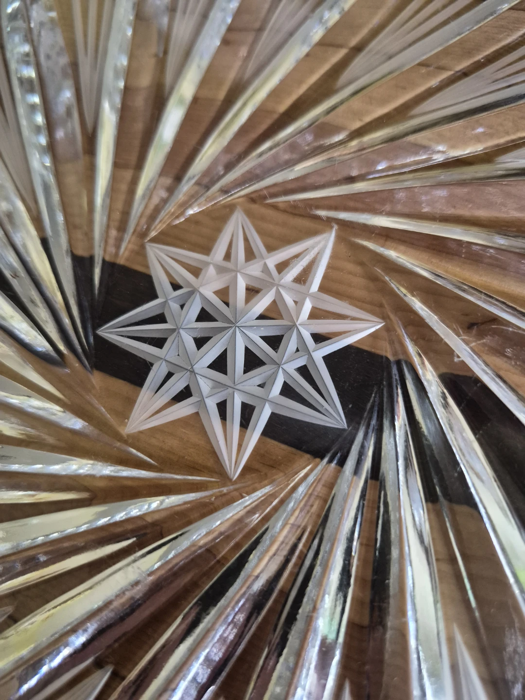 Glass Serving Platter with Starburst Design - photo 4