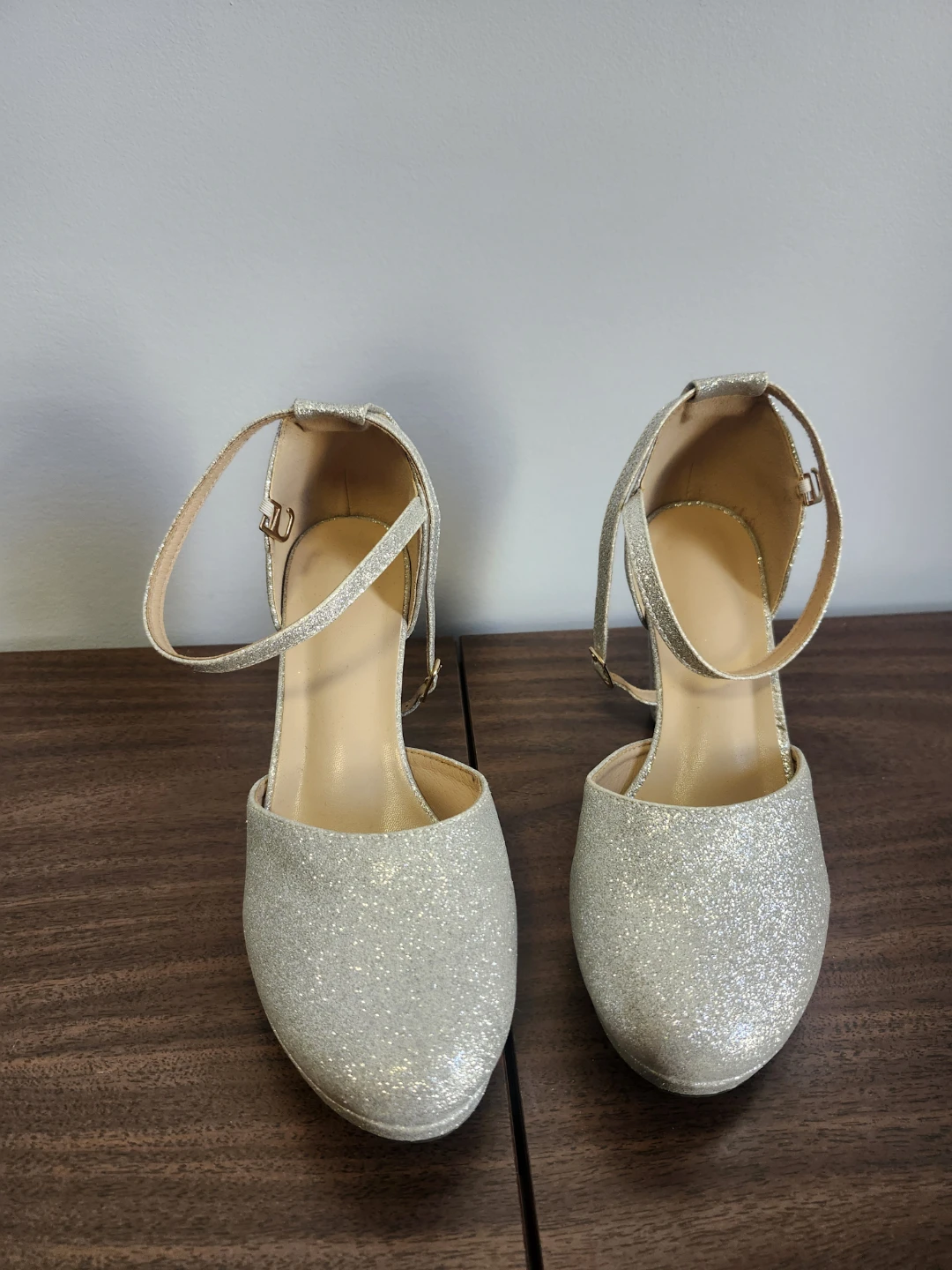 Sparkly Silver Heels with Ankle Strap - photo 2