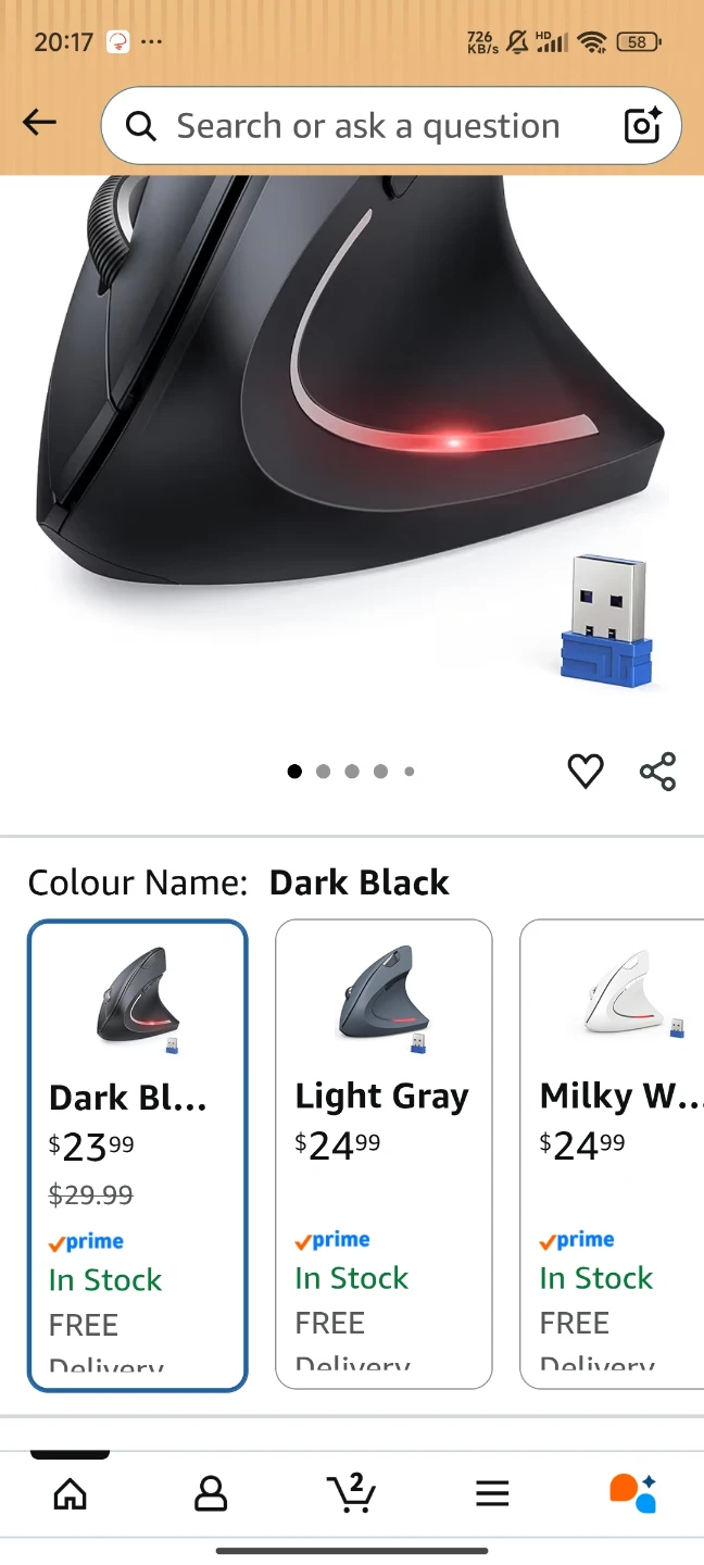 TECKNET Ergonomic Vertical Wireless Mouse - photo 2