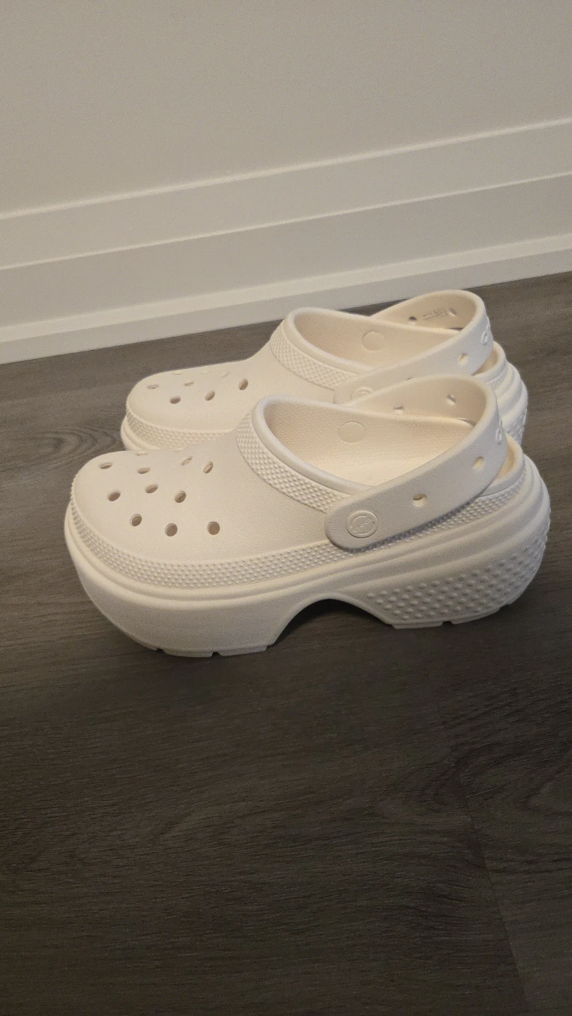 White crocs platform W8/M6 - photo 3