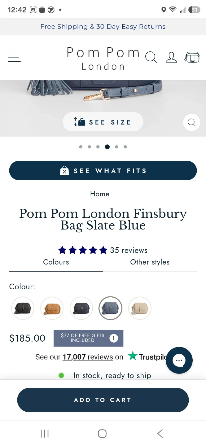 Pom Pom London Finsbury Bag - light Sky Blue - photo 4