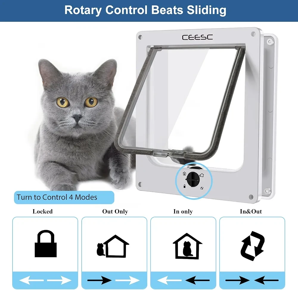 CEESC Cat Door with 4 Modes - photo 3