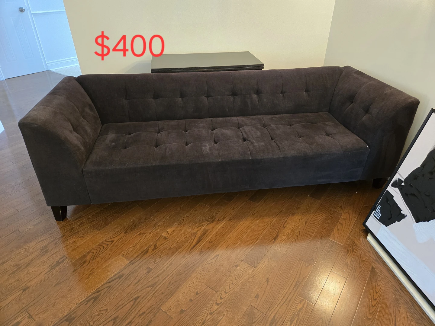 Dark Gray Tufted Sofa