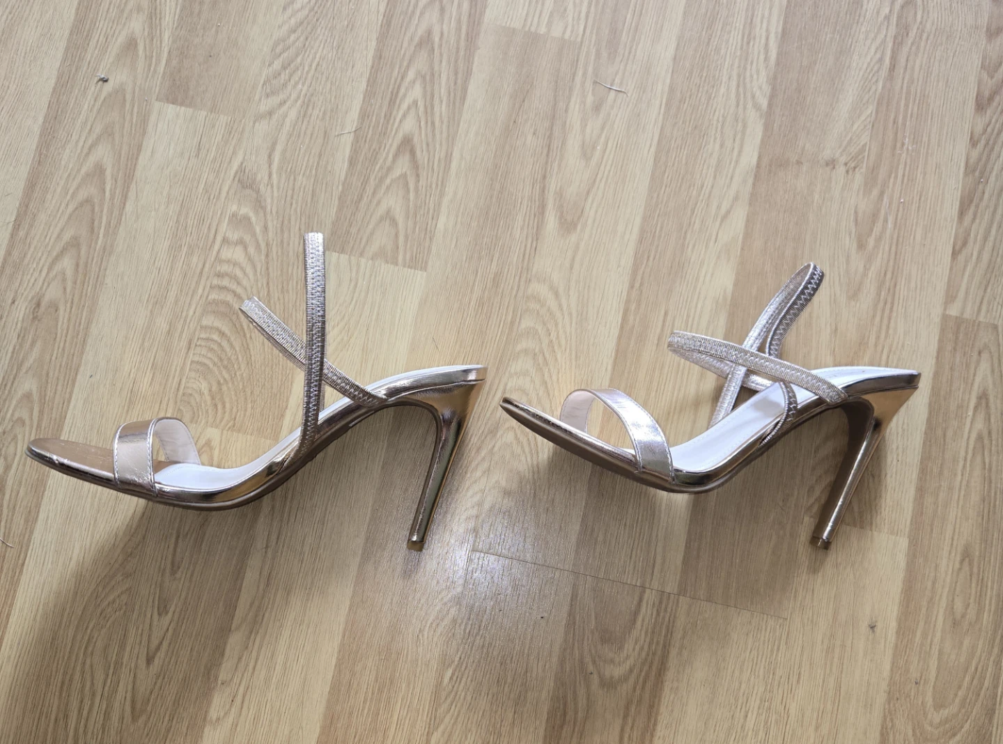 Ann Michelle Rose Gold Strappy Heels Size 9