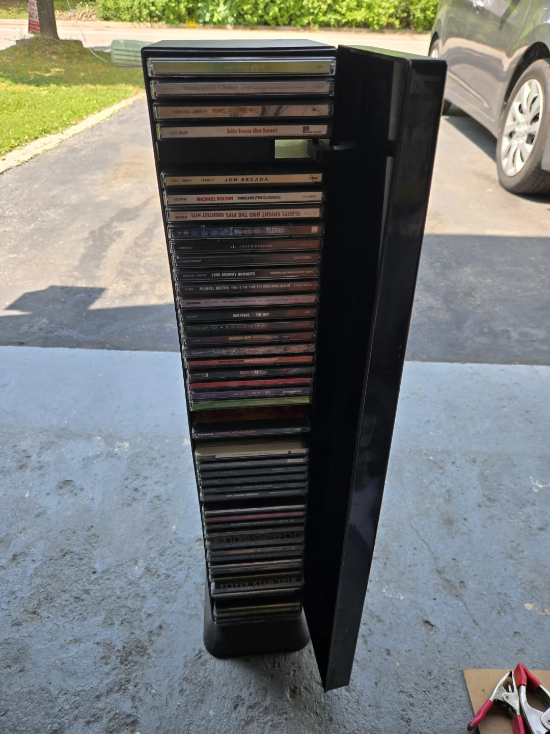 Black cd storage tower
