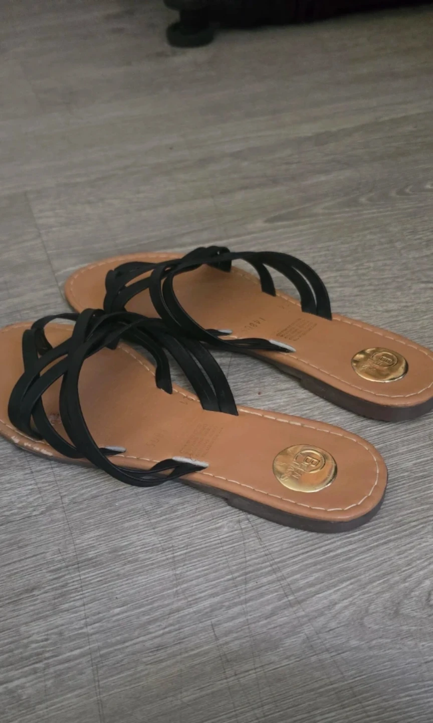 Black strappy flat sandals - photo 2