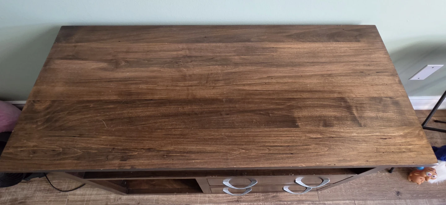 Walnut-stained console table / TV stand - photo 2