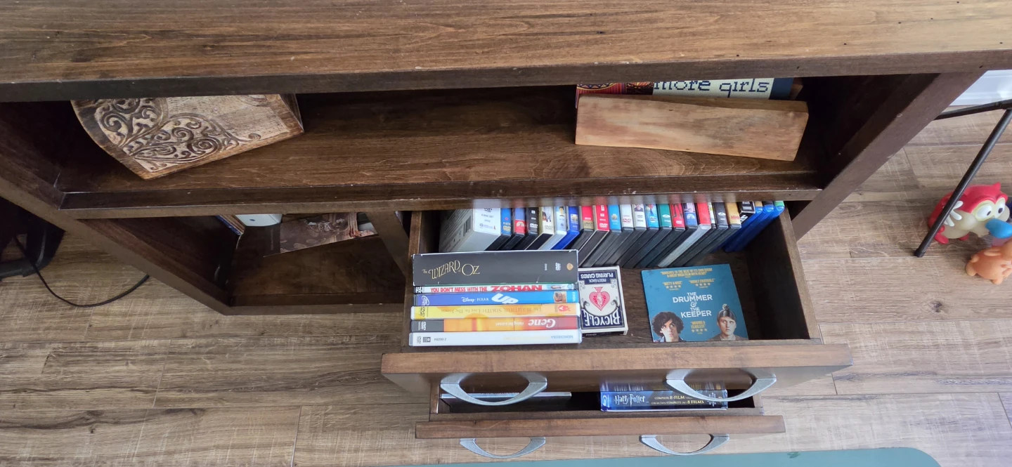 Walnut-stained console table / TV stand - photo 3