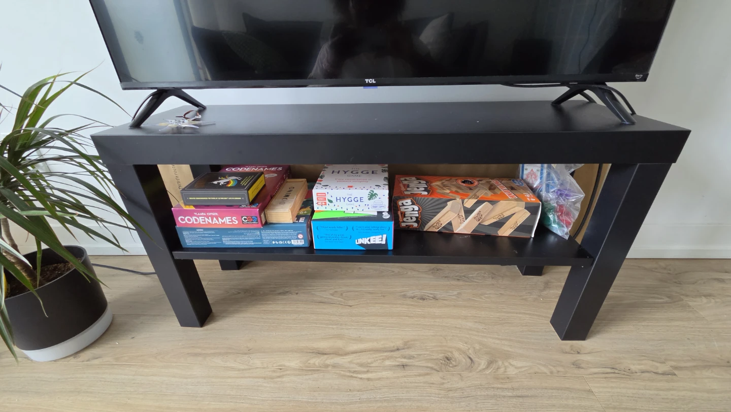 Black TV Stand with Shelf - photo 2