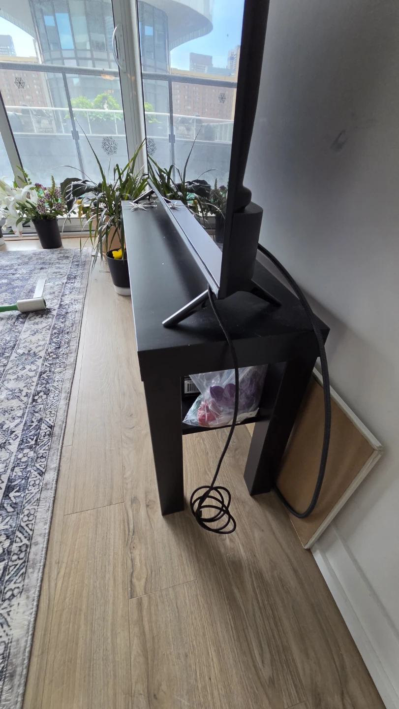 Black TV Stand with Shelf