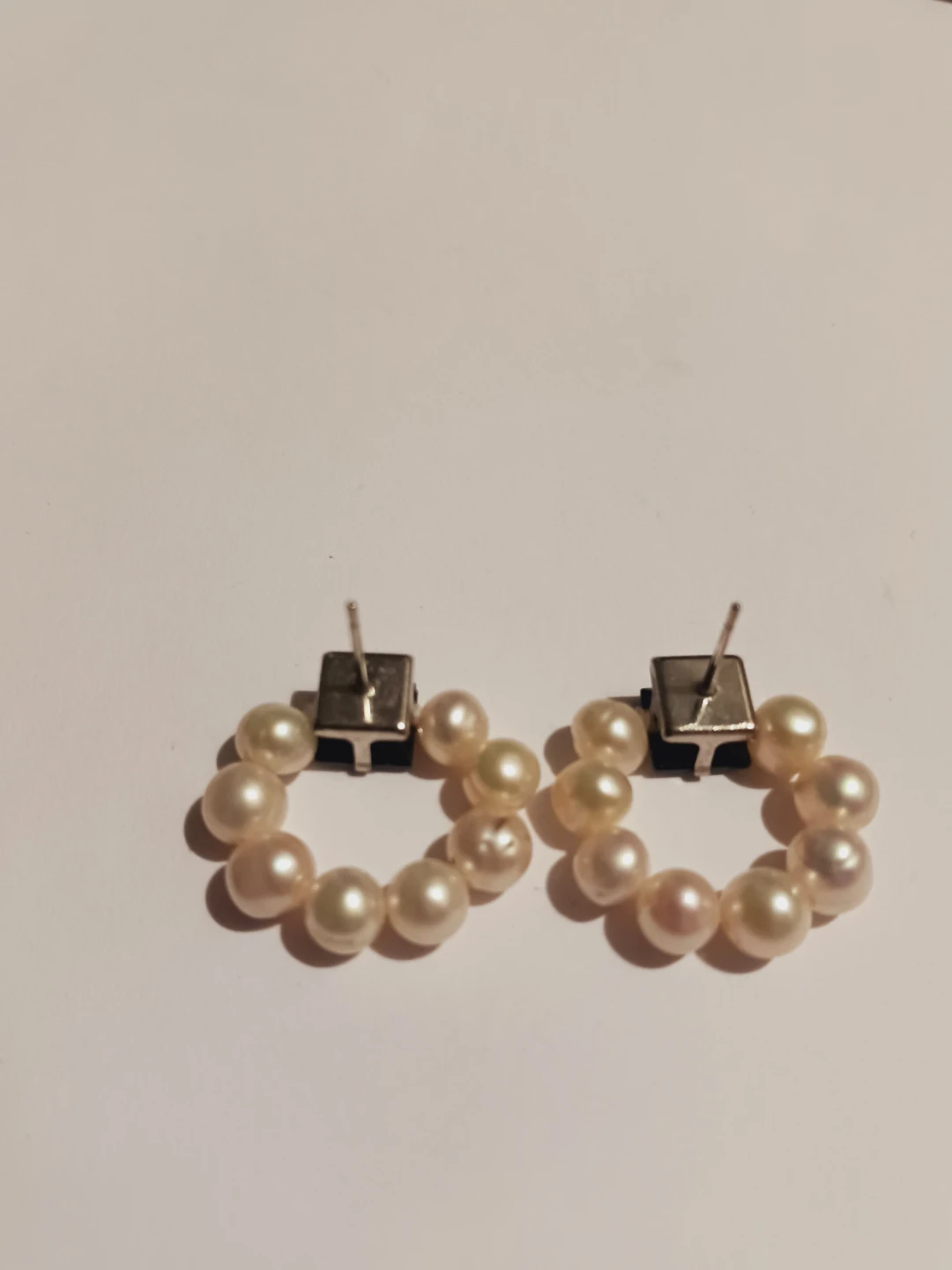 Genuine Freshwater Pearls Black Onyx  Hoops Earrings - photo 3