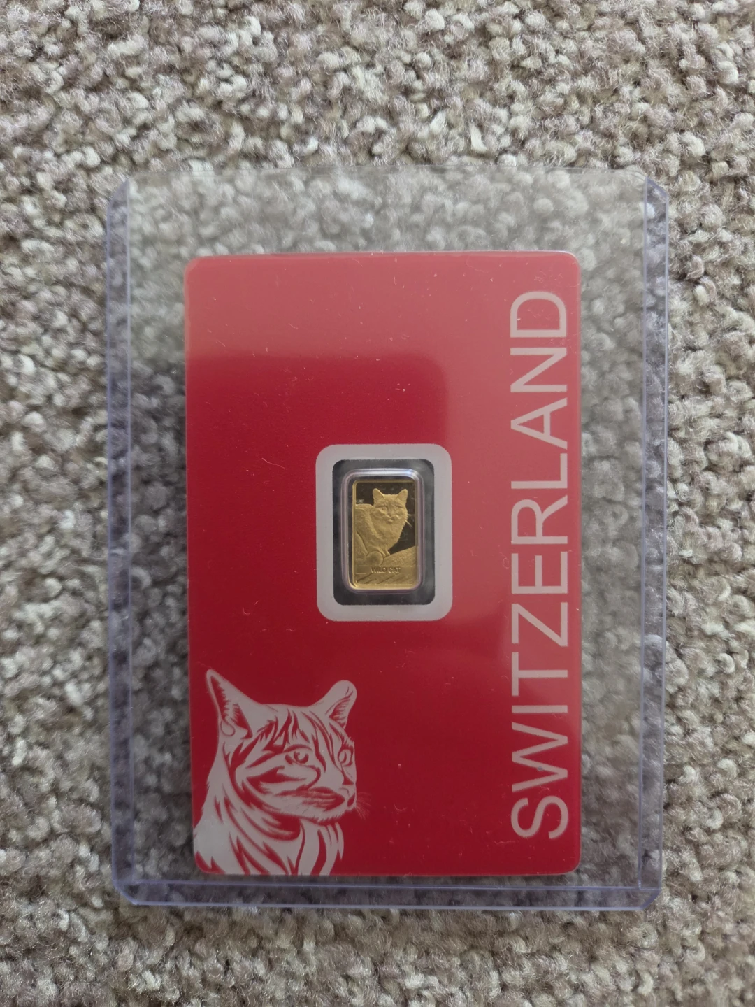 1g Fine Gold Bar - Swiss Made PAMP Cat